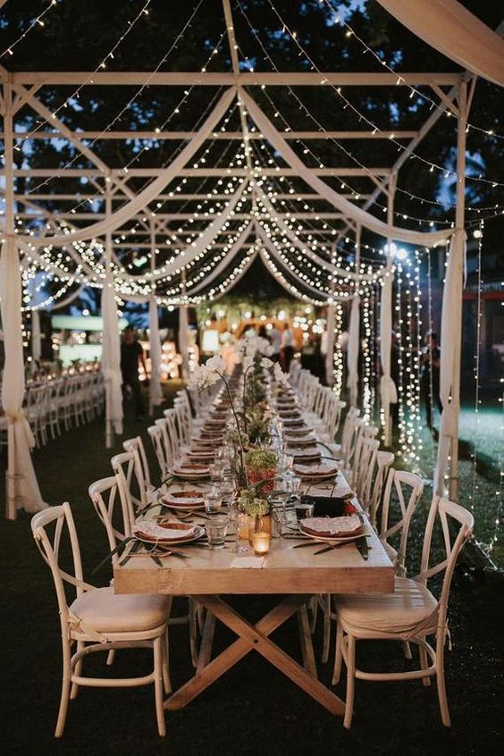 Boda 2020. Iluminación. Deco. Decoración. Flores. Mesas infinitas.