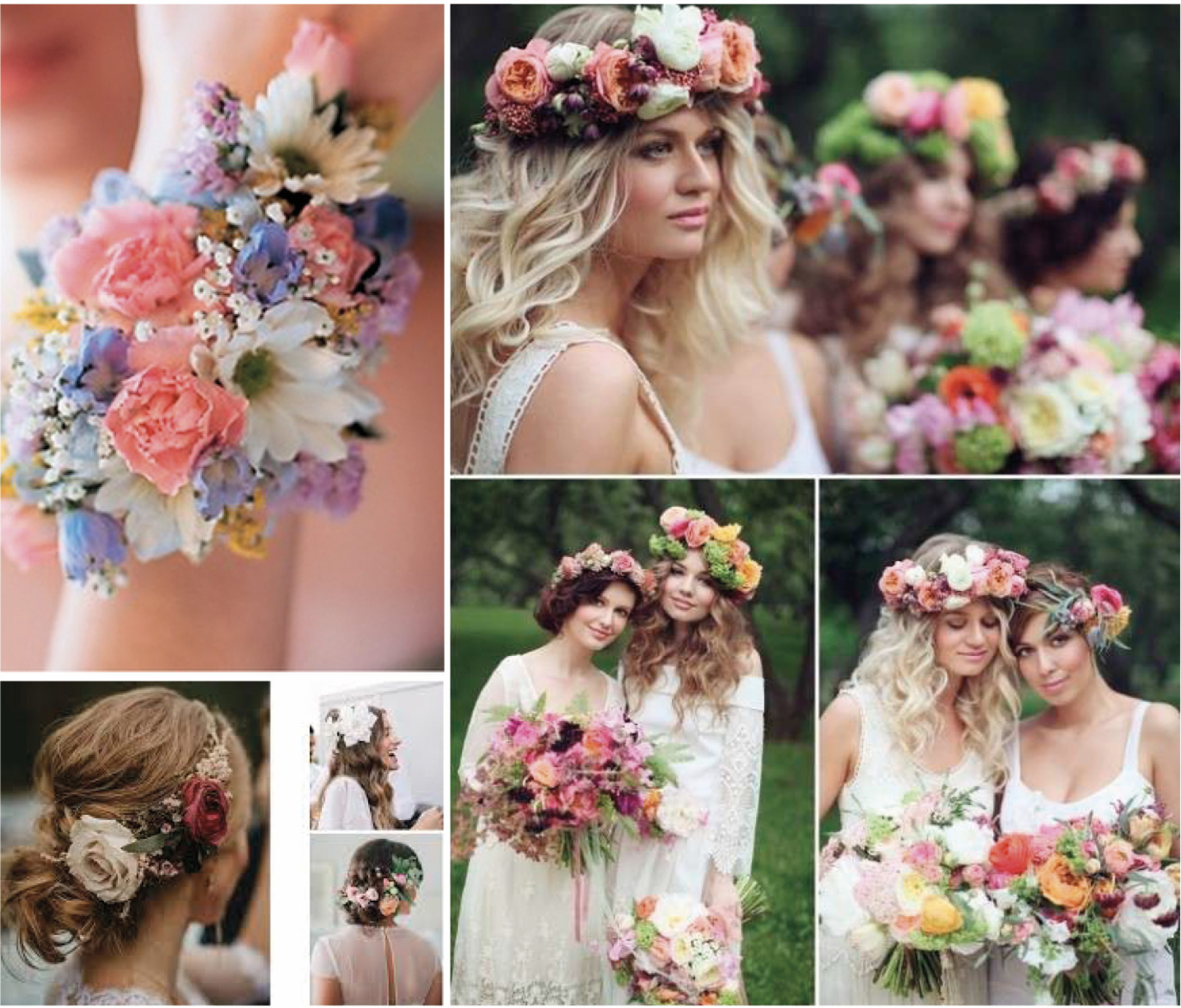 ramo novia boda 2020 tendencias flores coronas pelo cabeza tocados muñeca
